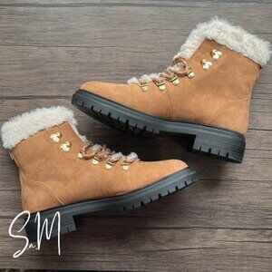 Worn Once!  J. Crew Factory Faux-Fur Winter Hiking Boots!